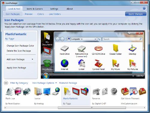 Software screen shot: IconPackager